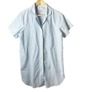 Vintage Miss Elaine Nightgown Womens Seersucker Cottagecore Grandma Gingham